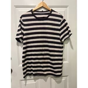 Madewell Gray Blue Pink Striped Tee Shirt T-Shirt Size M